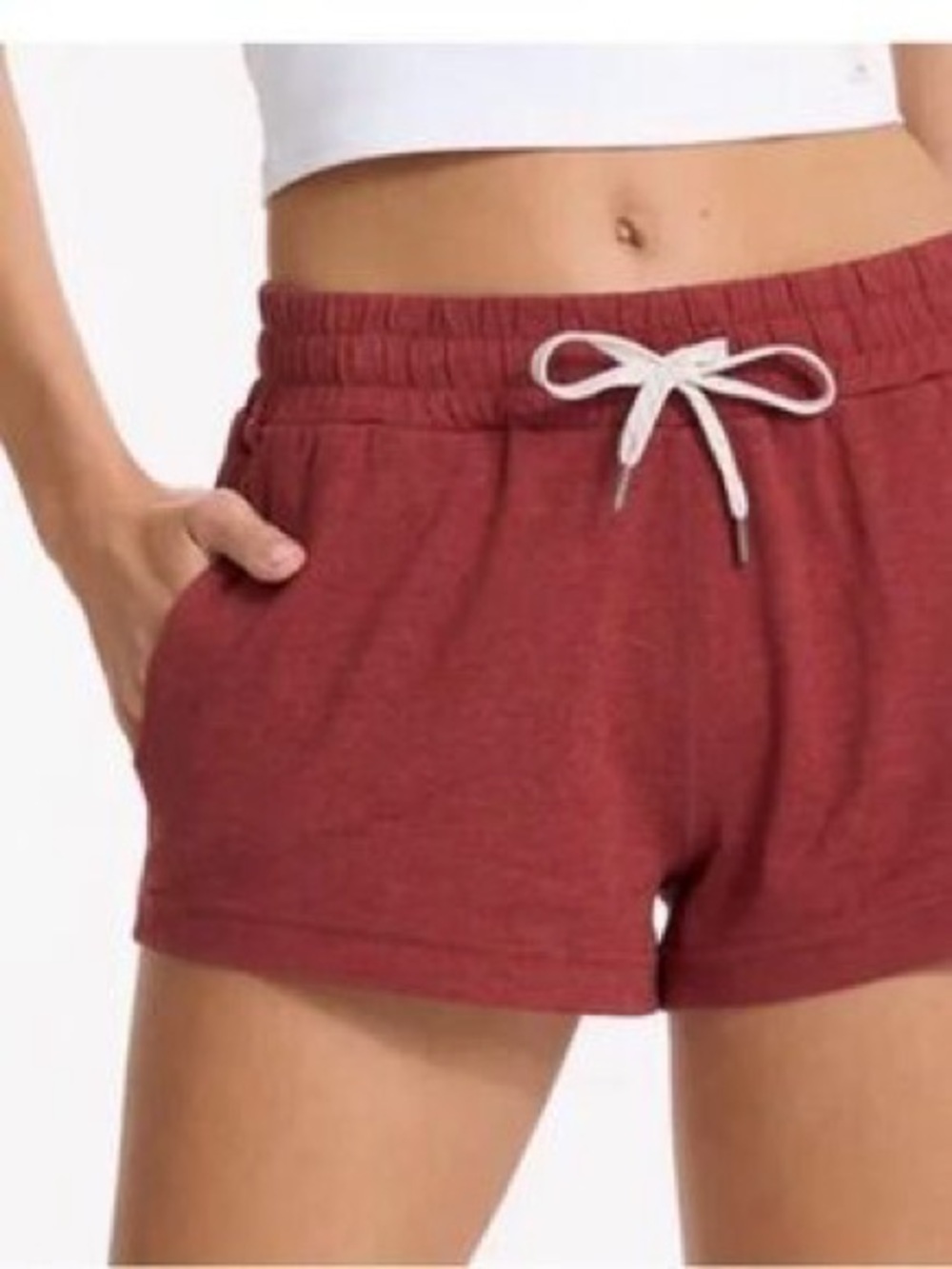 Vuori Women's Maroon Elastic Waist Drawstring Shorts